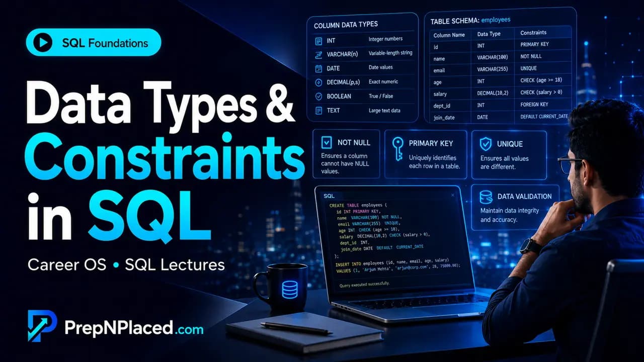 Data Types & Constraints in SQL thumbnail