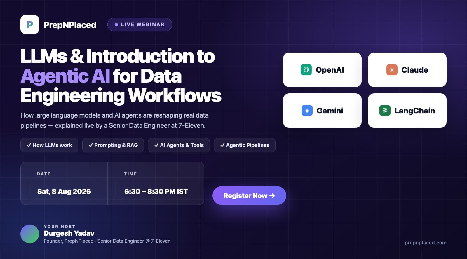 LLMs & Introduction to — PrepNPlaced live webinar