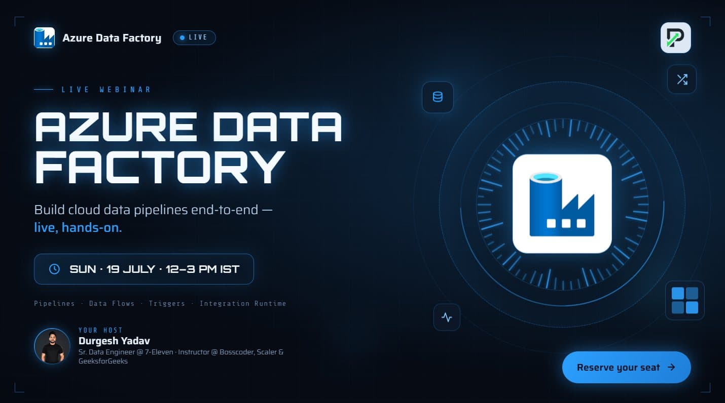 Azure Data Factory — PrepNPlaced live webinar