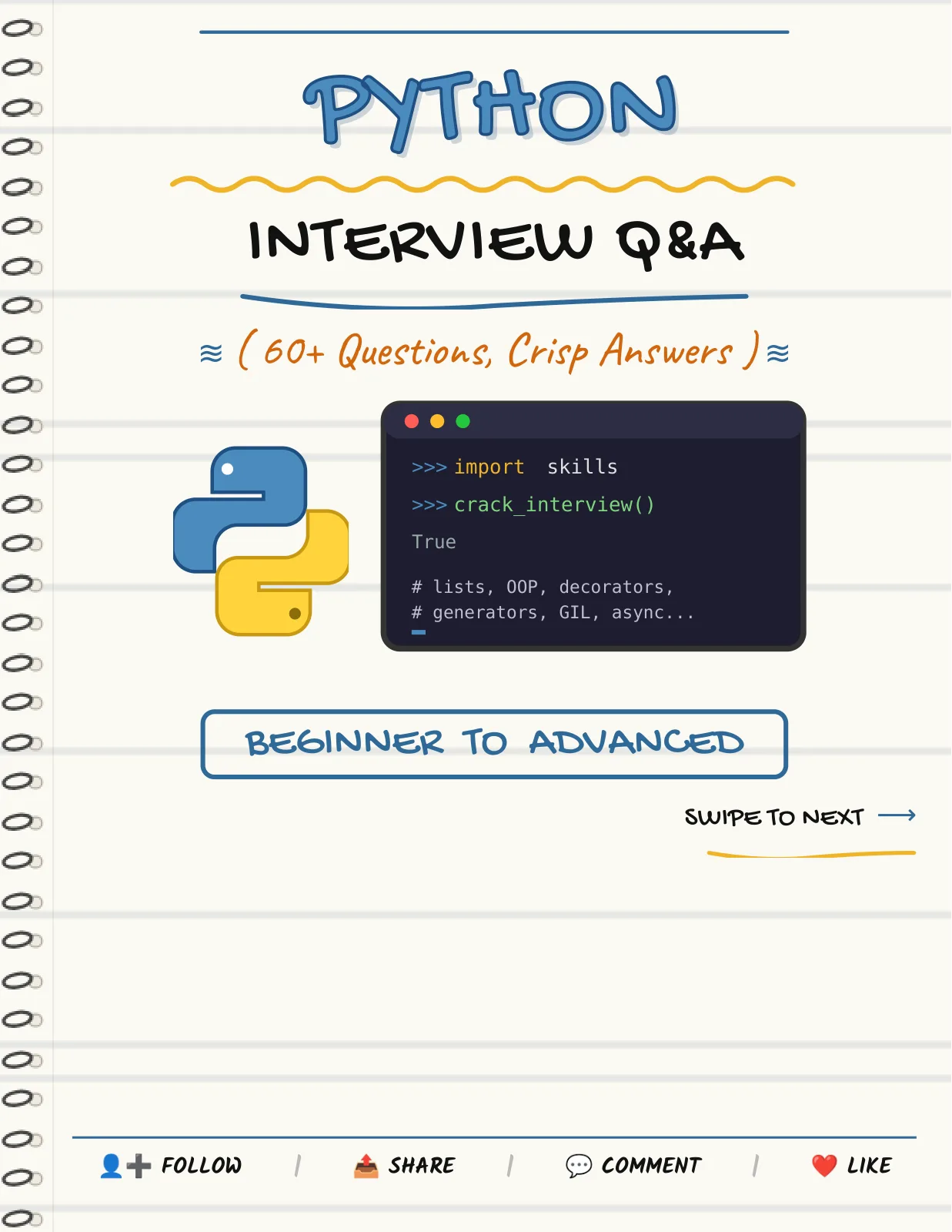 First page of Python — Interview Q&A